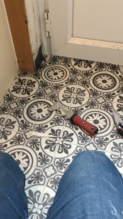 Piso borracha em manta