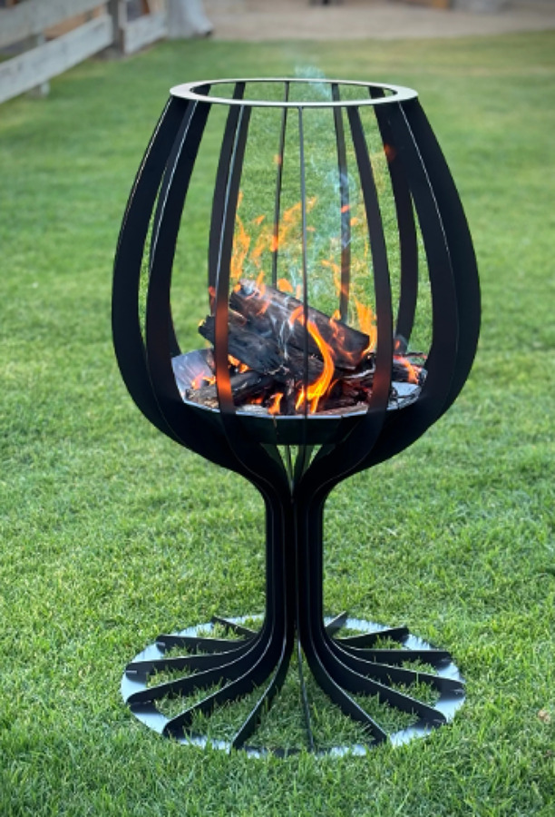 Lareira taça de vinho