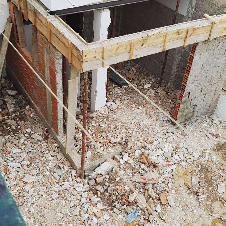 Área de churrasqueira em constução