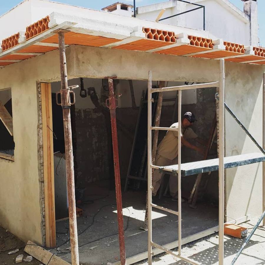 Área de churrasqueira em constução