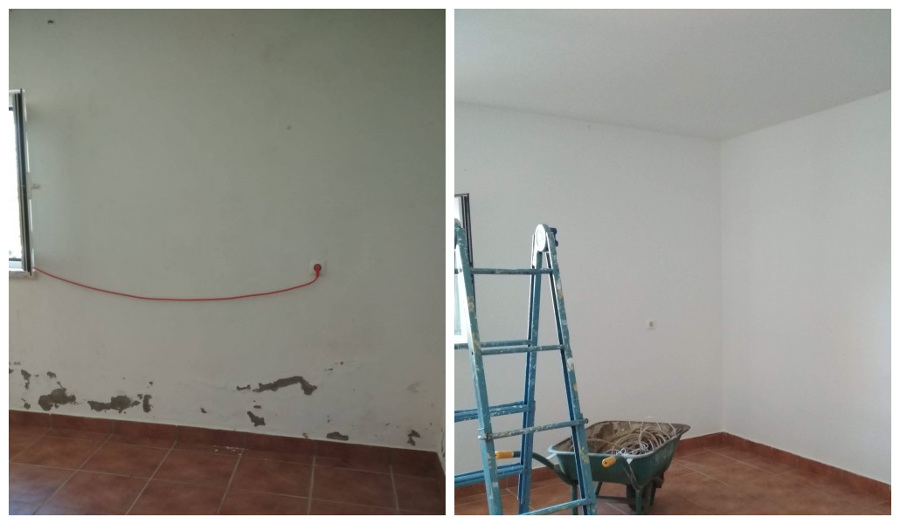 Antes e depois - Reparos e Pintura Interior