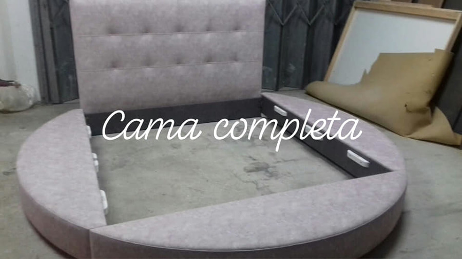 Cama redonda estofada