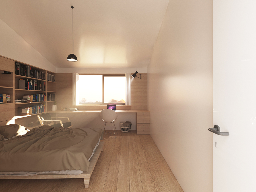 Quarto com luz rasante