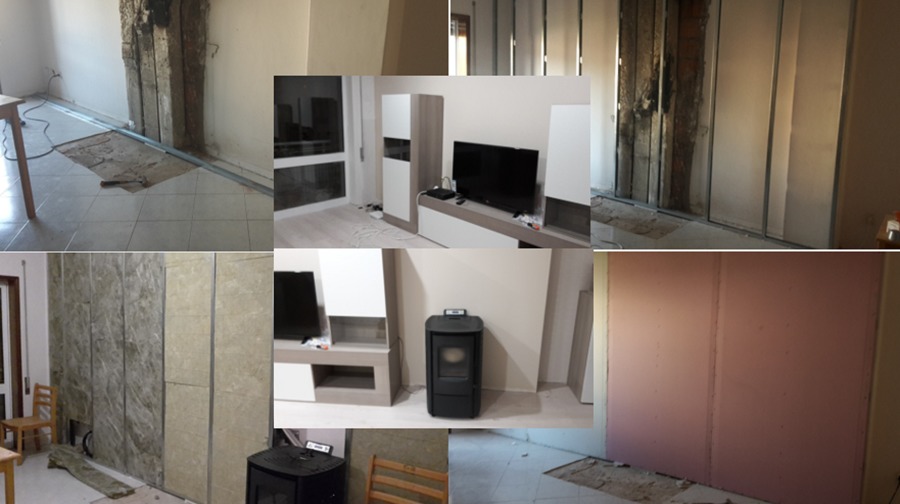 Parede falsa para esconder tubos de salamandra