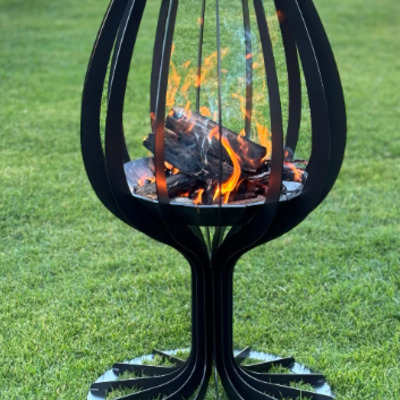 Lareira taça de vinho