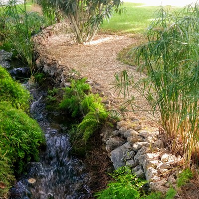 Jardim em manutenção