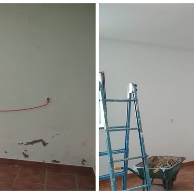 Antes e depois - Reparos e Pintura Interior