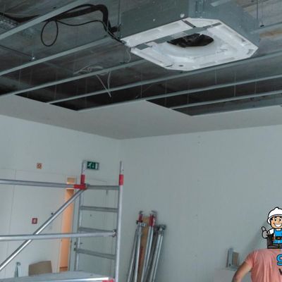 Trabalho Pladur (Gesso Acartonado) 500m2 de rebaixamento de teto na Expo Lisboa
