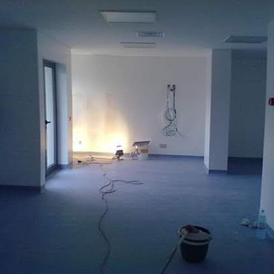 Hall acentamento piso vinilico hospital