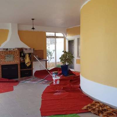 Após limpeza paredes e antes da pintura