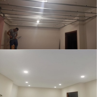 Antes e Depois teto falso