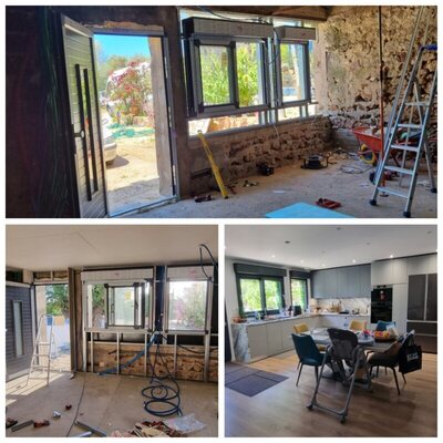 Remodelaçao/recuperaçao ruina - cozinha/sala