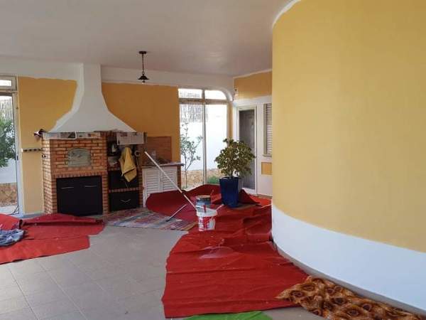 Após limpeza paredes e antes da pintura