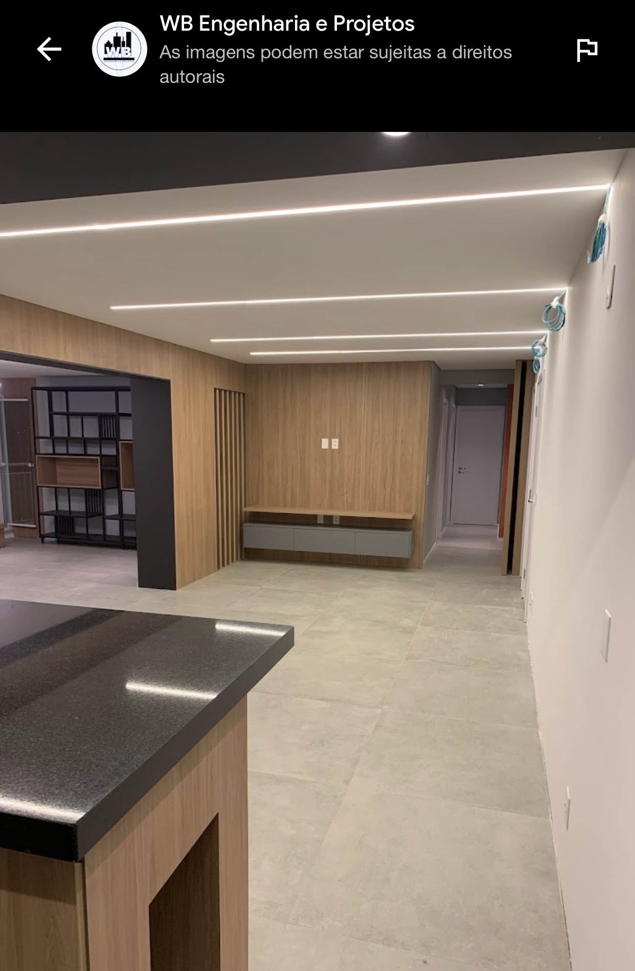 Sala de estar e varanda integrada