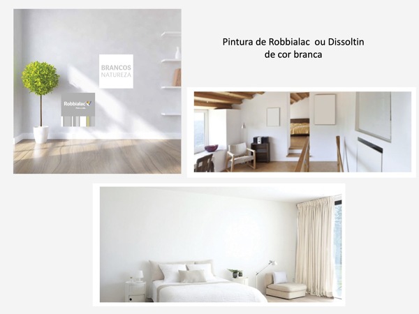 Pintura de Robbialac ou Dissoltin de cor branca