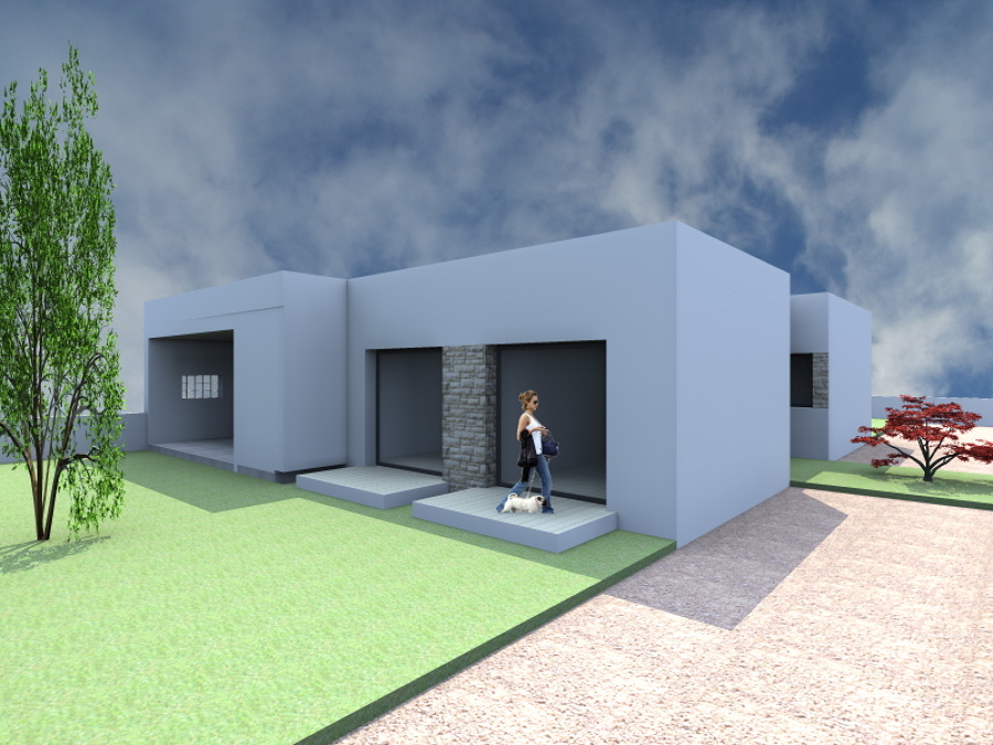 alçado frontal - render