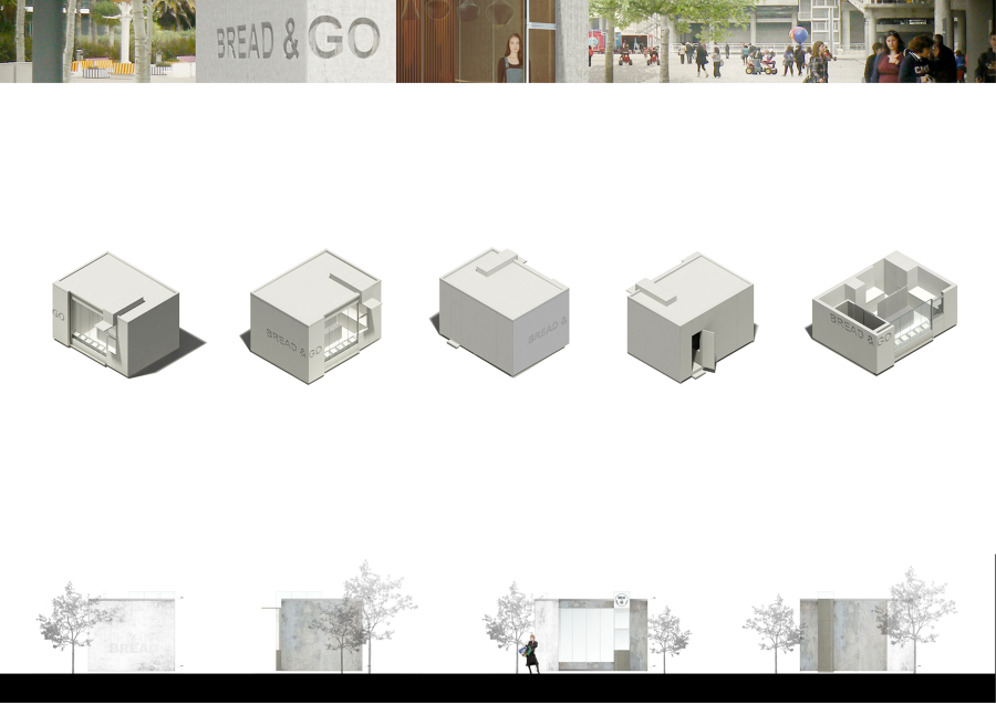 Drive In Bread & Go - Alçados / Axonometrias