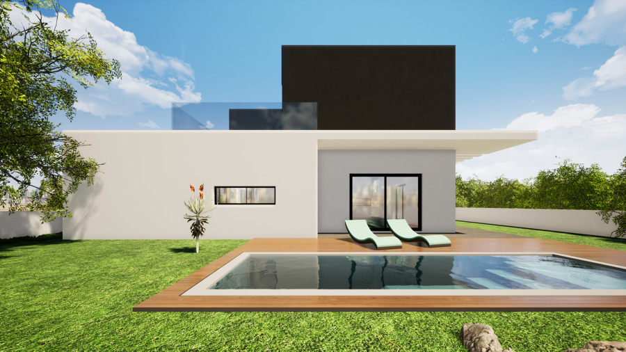 Habitação Unifamiliar - Porches  - Imagem 3d