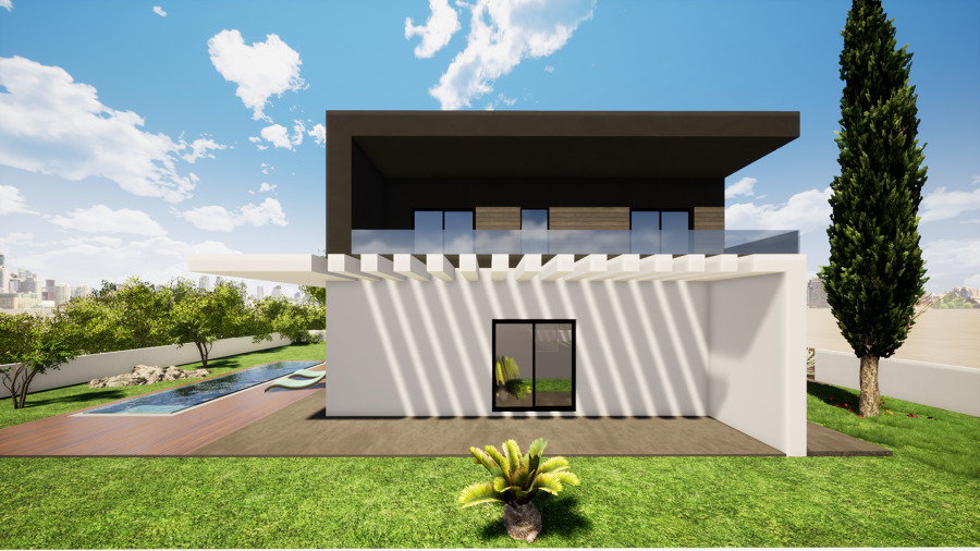 Habitação Unifamiliar - Porches  - Imagem 3d