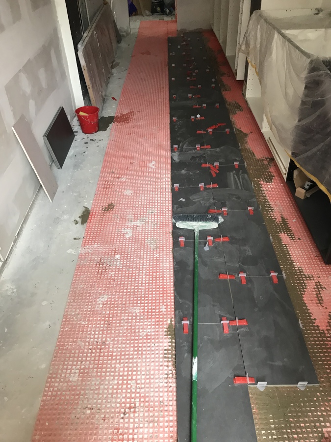 Preparação de instalação de ladrilho