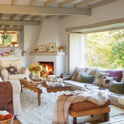 A elegância de uma sala campestre romântica