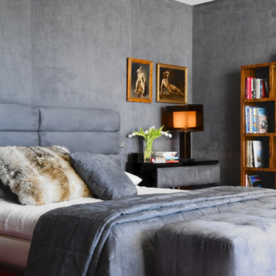 decoração com paredes cinzas
