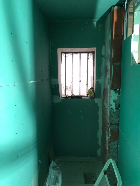 Fase de Aplicação de Pladur Hidrófugo para a Casa de Banho