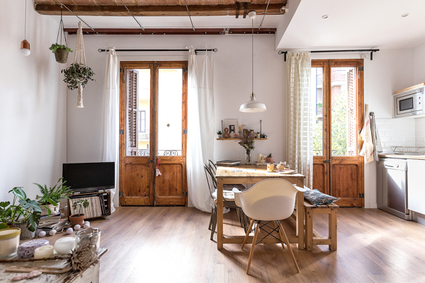 sala com pavimento low cost