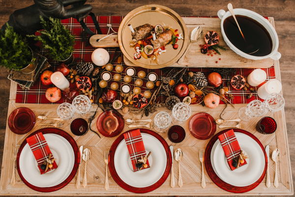 decorar mesa de Natal