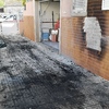 Reparar e pintar espaço exterior após incêndio de viatura
