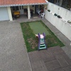Construção de piscina com cobertura