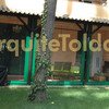 Toldo vertical para fechar frente de um telheiro